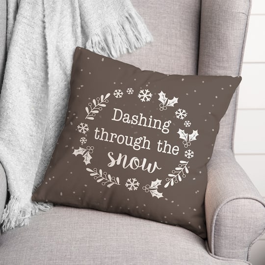 Dashing Through the Snow 18" x 18" Spun Poly Pillow